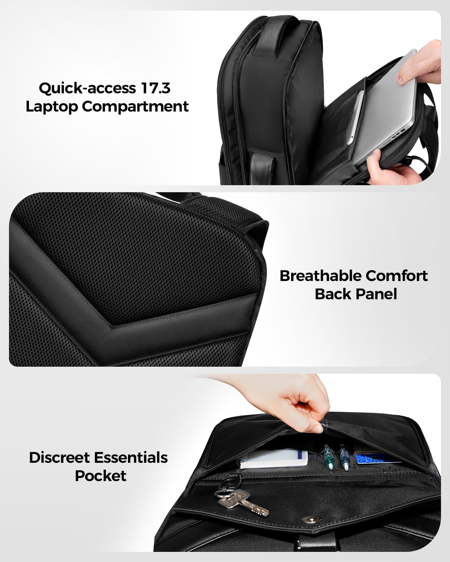 MATEIN CLASSIC Personal Item Backpack with Detachable Tech Organizer