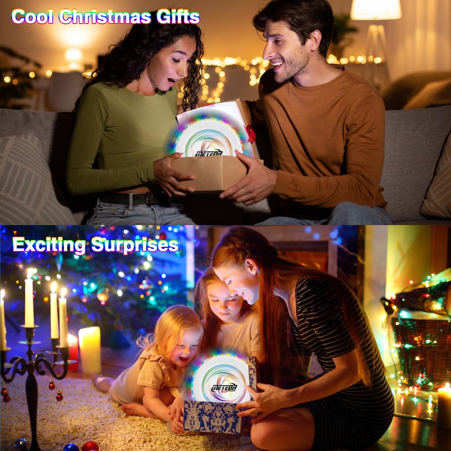 Light up Flying Disc-16 Millions Colors, 48 LEDs & 13 Light Modes, LED Flying Disc for Adults, Kids & Teens, Glow in the Dark Flying Ring, Party Toy Christmas Birthday Gift, Age 6+ (white, 9in)