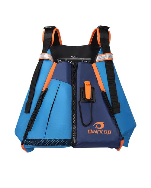 Owntop Swim Vest for Adult, Paddle Sports Swim Jackets with Adjustable Safety Strap, Premium Buoyancy Men Women Float Swim Vests for Kayaking Surfing Boating (Blue, M/L)