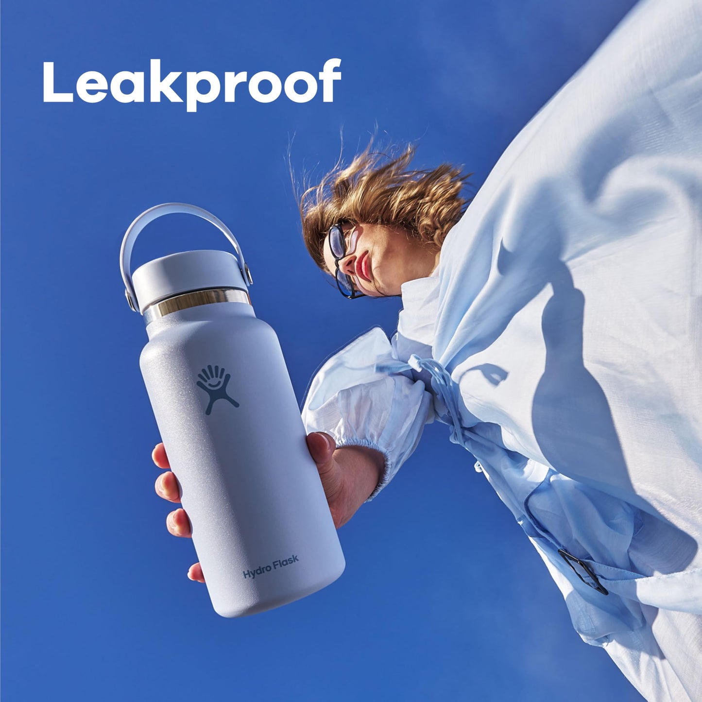 Hydro Flask Water Bottle - Insulated Stainless Steel - Wide Mouth Flex Lid, Non Spill, Leakproof and Refillable in 40 Oz Sandpiper