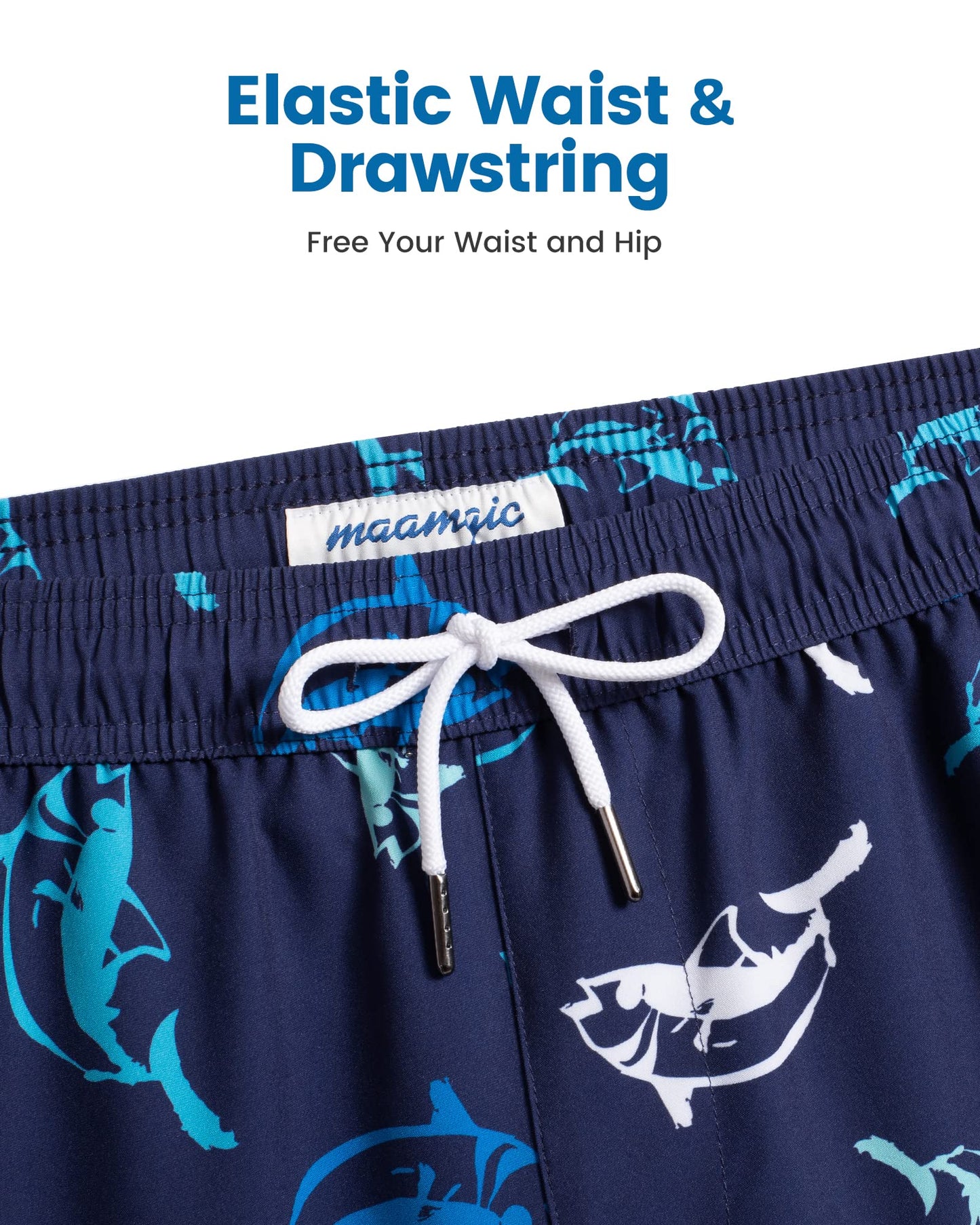 maamgic 2 in 1 Mens Swim Trunks 7 Inch Swim Shorts Swim Suits Board Shorts