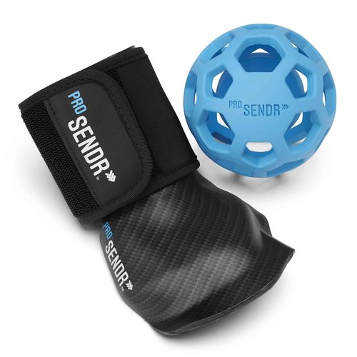 ProSENDR??Golf Training Aid | Carbon Fiber Wrist Cradle Plus Compression Sphere | Improve Wrist Positions, Slice, Ball Striking | Use for Full Swing, Chipping, Putting (Right)