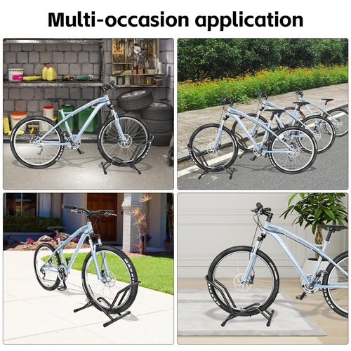 Bike Floor Stand Indoor Bike Stand for Garage/Home,Adjustable Bicycle Parking Stand Fit for 16"-29" Wheel Mini/Mountain/Road Bikes Heavy Duty Metal (Size-01)