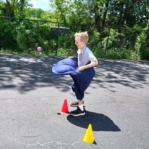 Granny Pants Yard Game Set - Giant Outdoor Party Game with Bouncy Balls & Marker Cones, Fun Family Reunion & Adult Yard Game for Groups