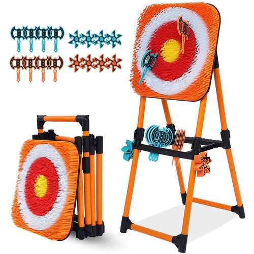 Axe Throwing Game Bristle Target with 16 Throwing Axes, Axe Throwing Outdoor Games for Kids Adults and Family, Backyard Games, Yard Game