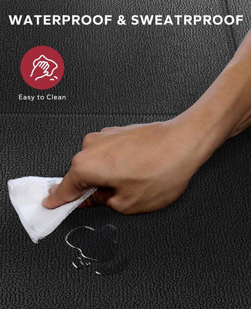 HAPBEAR Treadmill Mat ??68"x24"x1/4" Thick Non-Slip Foldable Exercise Equipment Mat for Walking Pad, Weight Bench & Treadmill ??Shock Absorbing Floor Protector for Home Gym, Carpet & Hardwood Floors
