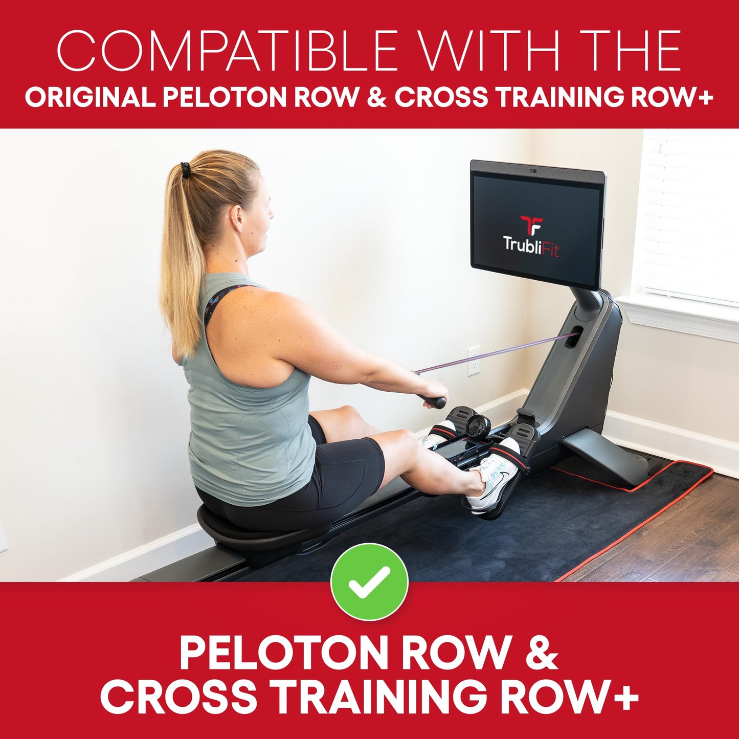 Mat Sweat Towel for Original Peloton Row and Cross Training Row+ - Custom Floor Mat for Peloton Rower - Accessories for Peloton - Keep Your Floor Clean of Sweat - Reversible Design