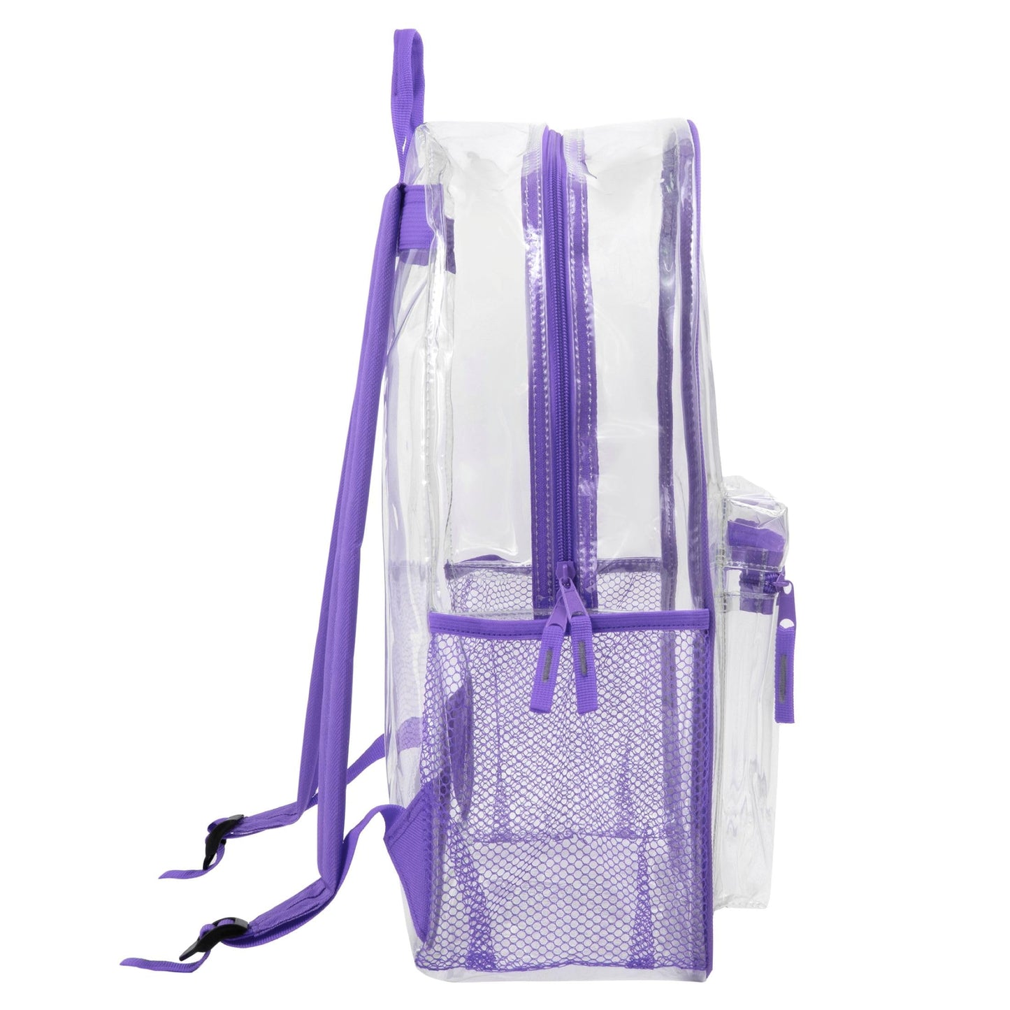 Clear Backpack Heavy Duty Transparent Bookbag for Kids, Boys, Girls, School, Travel, Stadium Approved (Purple)