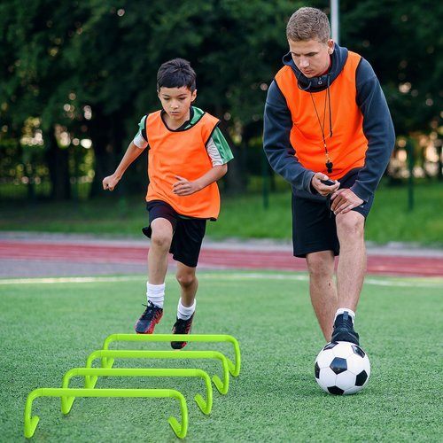 Gemscream 5 Pcs Speed Agility Training Hurdles Detachable Durable Equipment Plyometric and All Purpose Speed Training Hurdle Equipment for Athletes Soccer Basketball(6 Inch,Green)