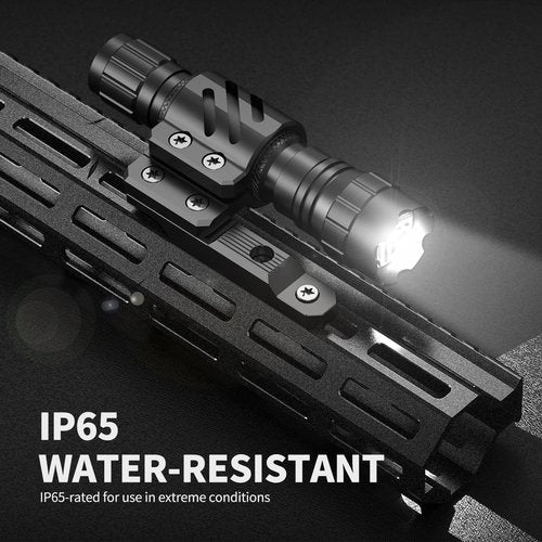 Feyachi M Lock Tactical Flashlight 1200 Lumens, with Offset Mount & Pressure Switch, 200m Beam, 4H Runtime, Rainproof and Shockproof