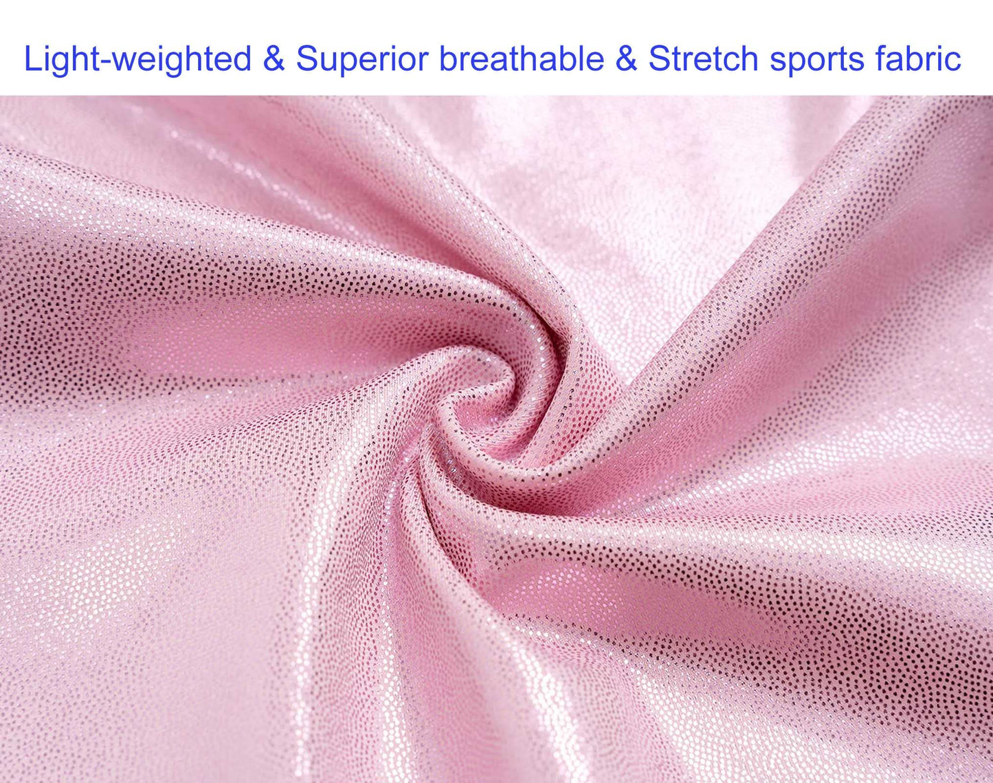 Domusgo Leotard for Girls Gymnastics Size 3t 4t Solid Pink Sparkle One Piece Biketard with Short