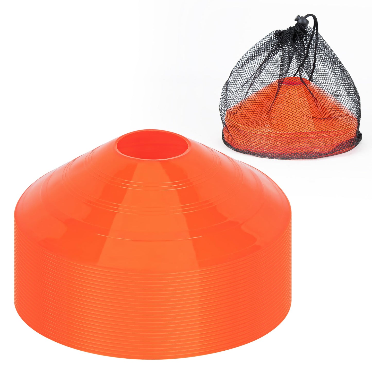 CARTMAN 24 Pack Disc Cones Agility Soccer Cones with Carry Bag, Sports Training Cones for Soccer Practice, Skating, Football, Basketball