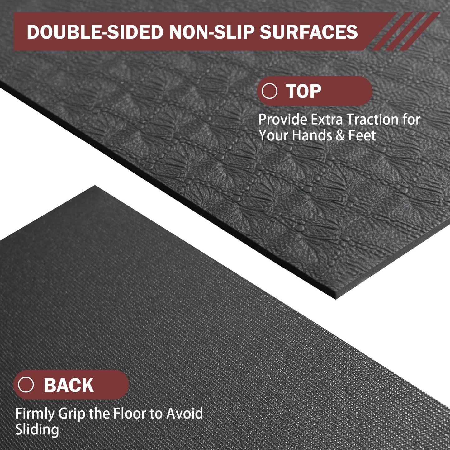 Stepwaver Extra Large Exercise Mat, 6'x4' (6mm) Thick Workout Mat for Home Gym & Garage Flooring, Shoe-Friendly, Non-Slip, Ultra Durable, Thick Large Workout Mats for Home Workouts