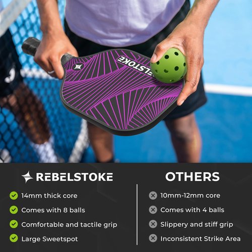 Pickleball Paddles Set of 4 with Bag - Designed in The USA, Pickleball Racket for Adults Comfort Grip, Indoor Outdoor Pickle Ball Kit, Pro Beginner Gear for Training, Pickle Ball Set for Women Men