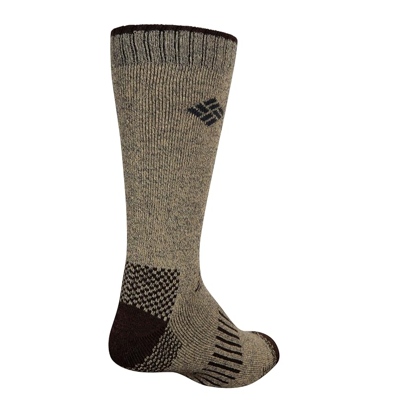 Columbia Moisture Control Crew Socks 6-Pack for Men Khaki/Brown