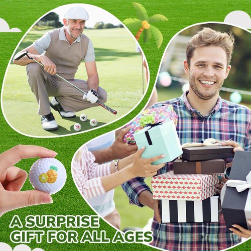Civaner 12 Pcs Hawaii Golf Balls Gift Set Tropical Collection Golf Accessories Novelty Funny Golfer Birthday Gifts for Men Women Coworkers Employee Golfers Lovers
