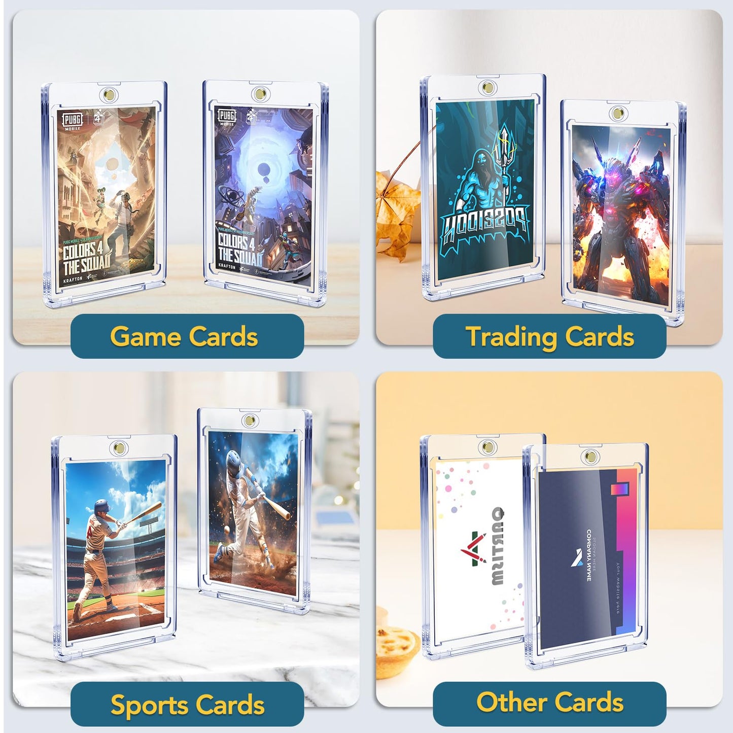 20 PCS Magnetic Card Holder, 35pt One Touch Card Holder for Baseball Cards,U-V Protection Hard Plastic Magnetic Card Case,Cards Holder for Sports Cards, Trading Card Display, Game Card Protector