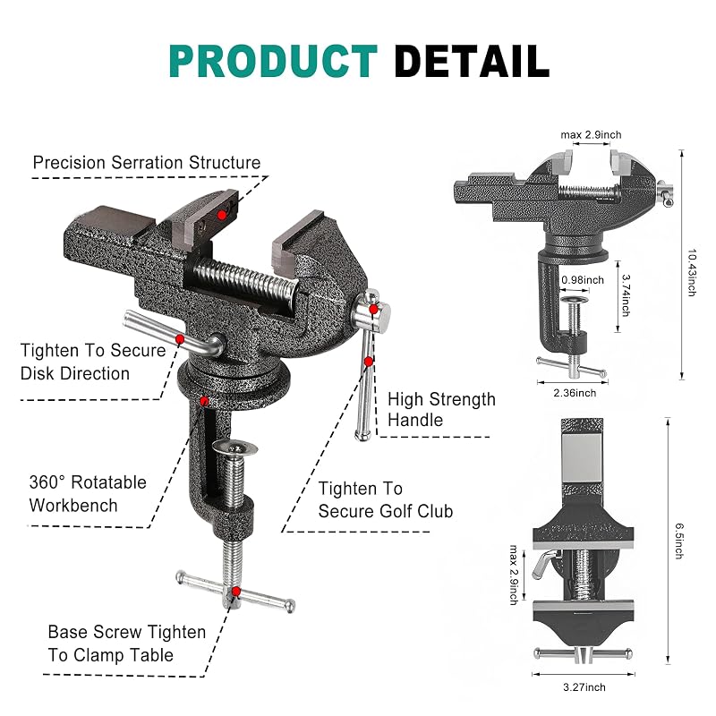 Golf Grip Replacement Kit with Vise & Removal Tools - 13 Adhesive Strips
