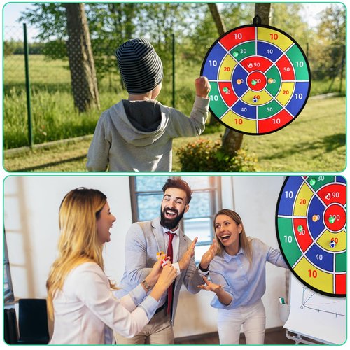 Stocking Stuffers for Kids Boys Daughter Son Birthday 29" Large Dart Board for Kids, Double-Sided Kids Dart Board with Sticky Balls, Indoor Sports & Outdoors Fun Party Play Games Toys