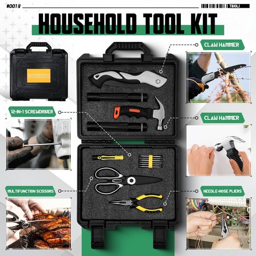 Tivoli Folding Camping Shovel Kit,Multifunctional Survival Shovel with Manganese Steel for Outdoor Off Road, Home Repair,Beach,Car Emergency. Camping Kit with Storage Case,Ideal Gift