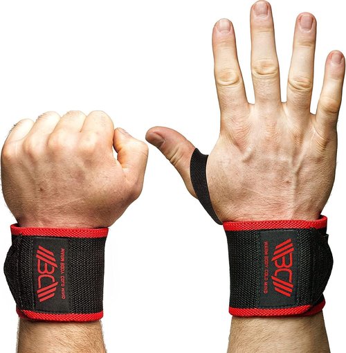 WARM BODY COLD MIND - Weightlifting Wrist Wraps for Cross Training, Powerlifting, Deadlift, Gym, Workout, Exercises & Fitness, Premium, Heavy-Duty Wrist Support, Thumb Loop (Black, 18")