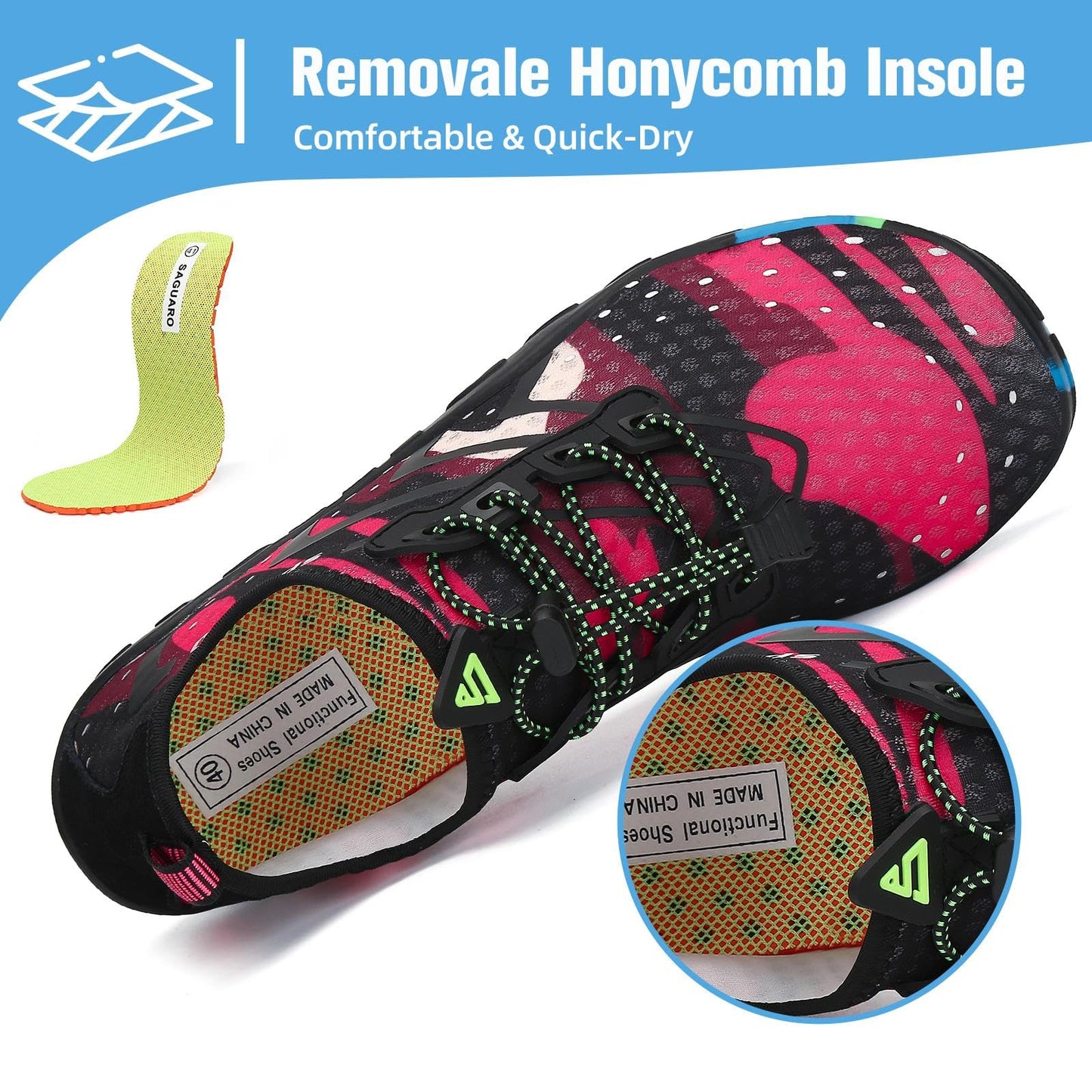 Mishansha Water Shoes for Women Men, Quick-Dry Barefoot Swim Shoes with Drainage Holes, Lightweight Aqua Shoe for Beach Pool River Boating Yoga Walking 9.5 Women/8 Men French Rose