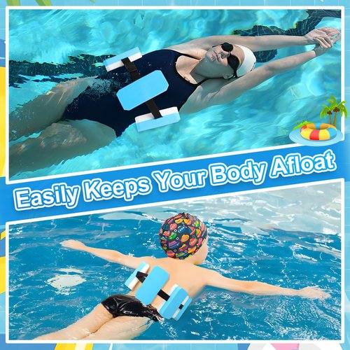 lahnao 4 Pcs Water Aerobics Equipment,Pool Exercise Equipment for Adults Pool Fitness Equipment with Mesh Beach Bag, Swimming Kickboard Pull Buoy Aquatic Swim Belt for Swimming Party, Water Workout