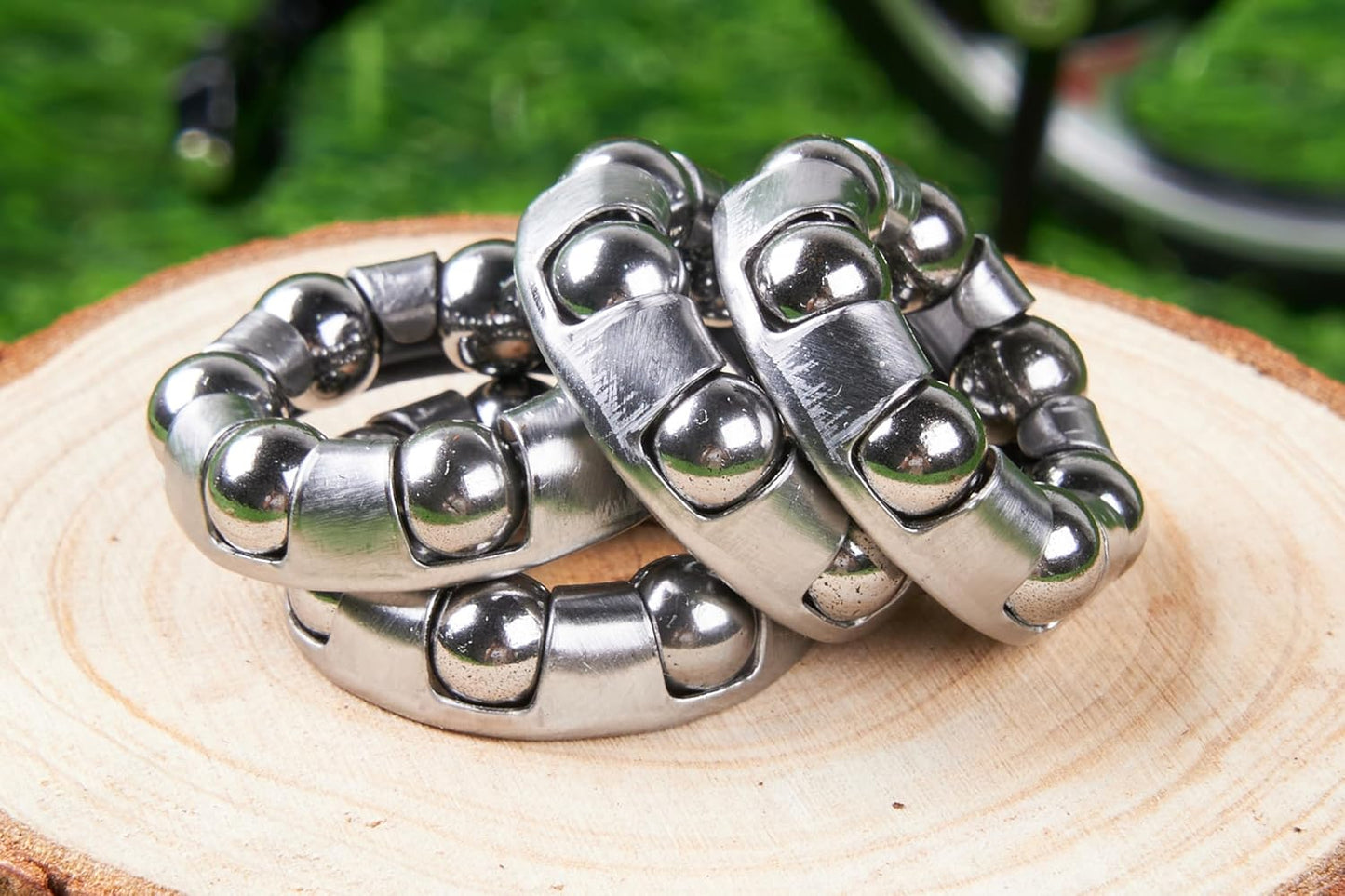 10 PCS Bike Ball Bearings Fit for Front and Rear Hub Wheel,Bearing's OD=1",ID=0.55",Ball Bearing Fixed Cage for Bicycles,1/4”×7 Balls (10)