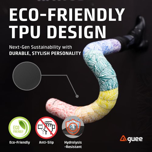 GUEE Attitude Fade Road Bike Handlebar Tape with Shock-Absorbing EVA Foam & Eco-Friendly TPU, Anti-Slip Cycling Bar Tape for Enhanced Grip and a Comfortable Ride (2 Rolls) (Fading Red)