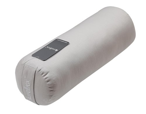 Wellrox Yoga Round Bolster Pillow, Yoga Bolster for Restorative Yoga - 100% Indian Cotton Cover, Firmness & Stability - Yoga Pillow for Hip Opening Poses and Meditation, Washable Cover (Natural)