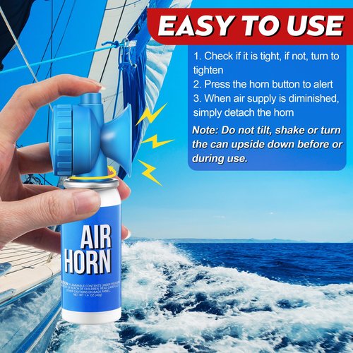 Saillong 2 Pack 1.4oz Marine Boat Air Horn, Loud Air Horns for Safety, Mini Small Blow Fog Bear Horn, Meet Coast Guard, Emergency Use for Marine Boating Sporting Events Outdoor Alarm