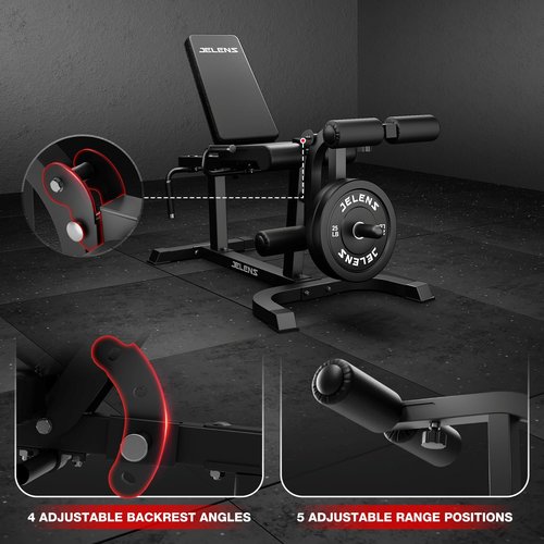 JELENS J10 Leg Extension and Curl Machine, 440LB Adjustable Leg Curl Machine for Home Gym, Seated Leg Extension and Lying Curl Machine for Lower Body Workouts (Black)