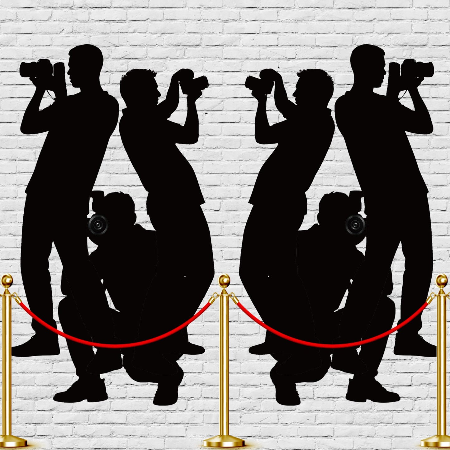 Paparazzi Backdrop Photo Props, Hollywood Theme Party Decorations, Decor for Red Carpet Party, Movie, Awards Night & Celebrity Parties (2-piece Set)