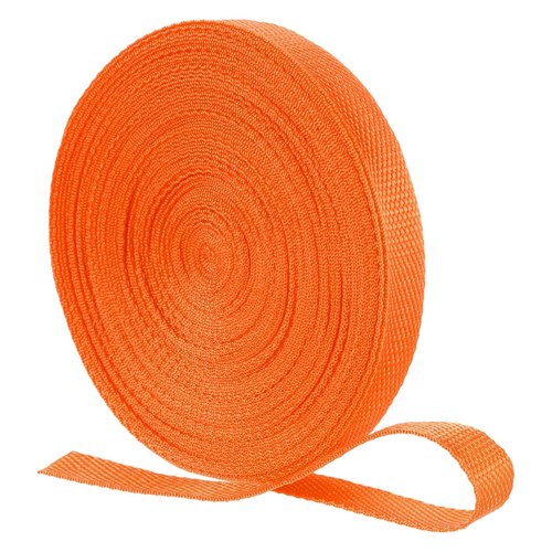 uxcell Nylon Webbing Strap, 22 Yards x 5/8" Polypropylene Flat Webbing Band for Bags, Pool Solar Cover, Repairing DIY Crafting (Orange)