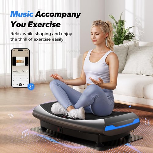 MERACH 4D Vibration Plate Exercise Machine, 7-in-1 Vibration Plate with Glide, Swing & Massage, Vibrating Plates with Whole Body Workout Sculpting Platform for Home Fitness for Women Men (Grey)