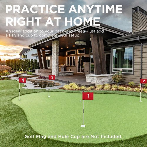 KINGTOP Golf Flagstick Mini, Practice Putting Green Flag Stick for Yard, Pole | Pin | Flagpole, Portable 2-Section Design, 3 Foot, 3-Pack, White