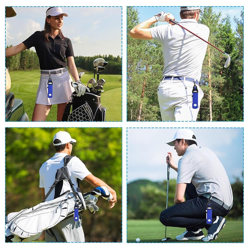PATIKIL Golf Ball Carry Bag Pouch with Clip – Neoprene Ball & Tee Holder, 3 Balls/3 Tees, Black or Blue
