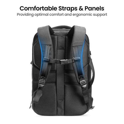 tomtoc Travel Backpack 40L, TSA Friendly Flight Approved Carry-on Luggage Hand Water-resistant Lightweight Business Rucksack, Durable Large Weekender Bag Daypack Fits 17.3 Inch Laptop, PFAS Free