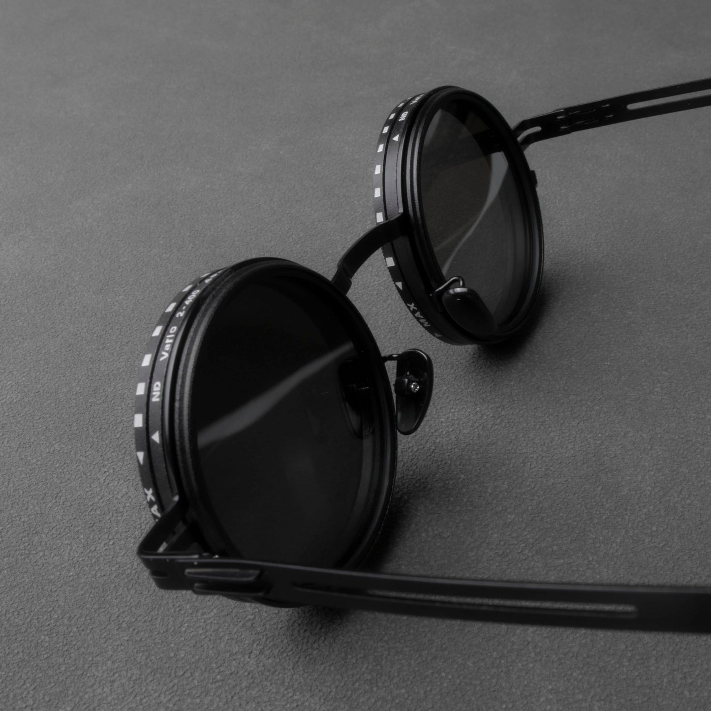 Adjustable Tint Sunglasses, 1-9 Gears Steampunk Retro Metal Round Polarized Glasses with ND Filter Lenses
