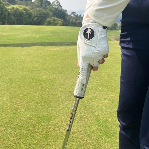 CROWNBLANKS PINKTEE Golf Glove Women Left Hand Premium Cabretta Leather with Pink Marker All Weather Golf Gloves for Ladies Size Small Medium Large (Medium)