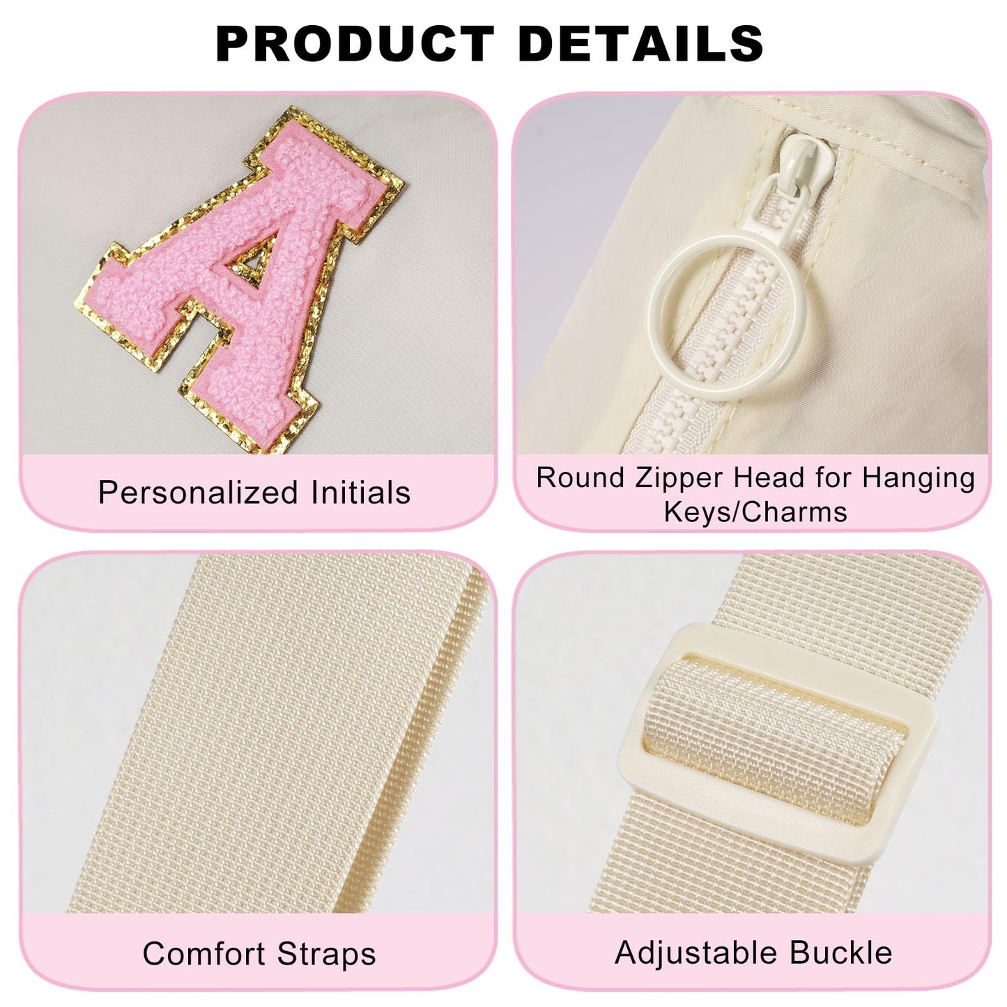 GOEWY Birthday Gifts for Women,Festivals Gifts for Her,Initial Small Crescent Crossbody Bag for Women，Anniversaries Sling Bag Travel Cute Trendy Stuff| Beige,S