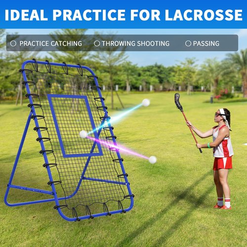 7x4 FT Volleyball Rebounder Net，Ultimate Training Equipment for Volleyball & Lacrosse，Enhanced Bouncing System for Volleying, Bumping, Spiking Drills，Multiple Adjustable Rebound Angles