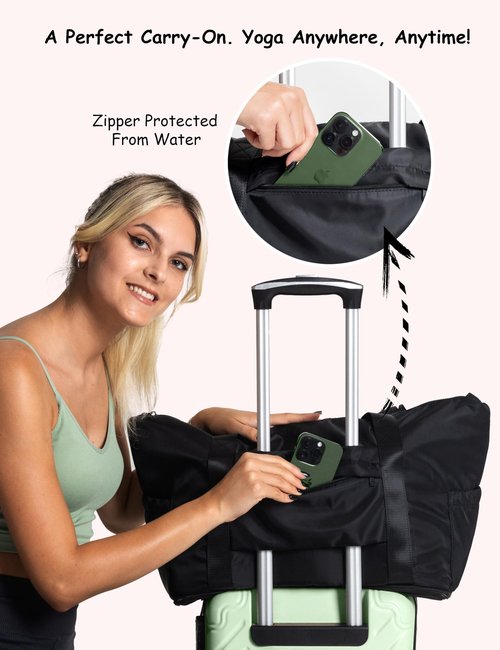 WARRIOR2 Yoga Mat Carrier - Expandable, Water & Shock Resistant Laptop Travel Bag with Mat Straps, Yoga Gym Bag For Men & Women, Luggage Sleeve, Large Tote