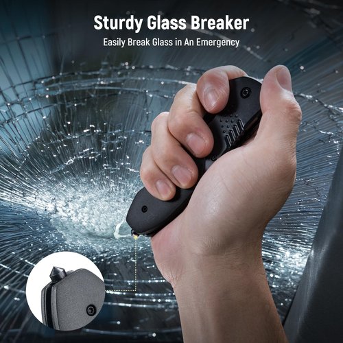 KEXMO Pocket Folding Knife - 3.46" Sharp Blade Tactical Pocket Knife with Clip, Glass Breaker - EDC Knives for Men Dad Women Hunting Survival Camping Fishing Hiking, Black