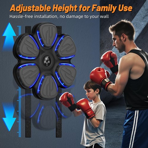 WeGuard Music Boxing Machine, Wall Mounted Music Boxing Machine for Kids Adult, Bluetooth Punching Machine with Boxing Gloves, Boxing Fitness Workout Equipment for Home, Office, Gym