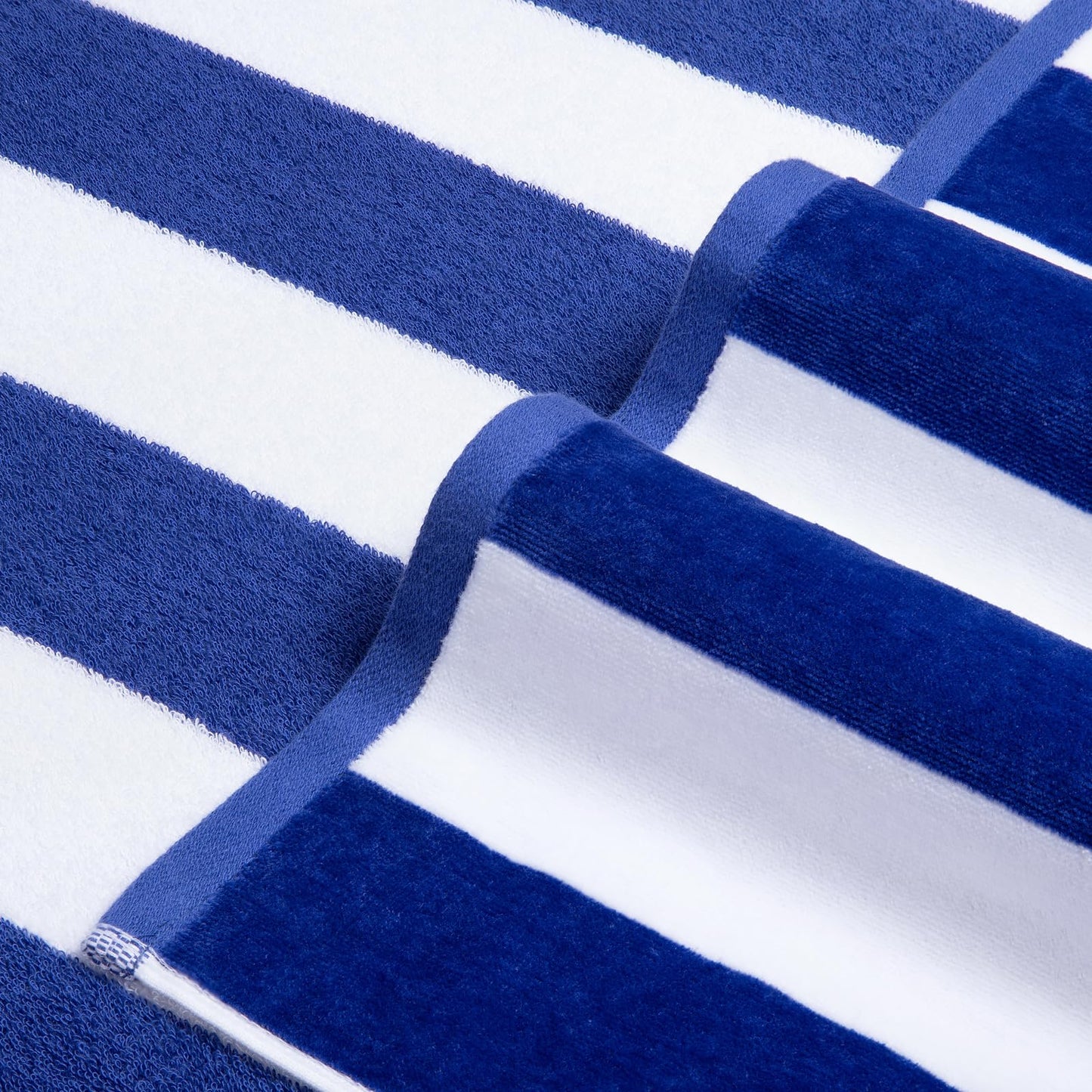 LULUHOME Large Oversized Beach Towel - Big Cotton 36 x 70 Inch Striped Pool Towel, Large Cabana Soft Swimming Towel for Adult Men Women,Dark Blue