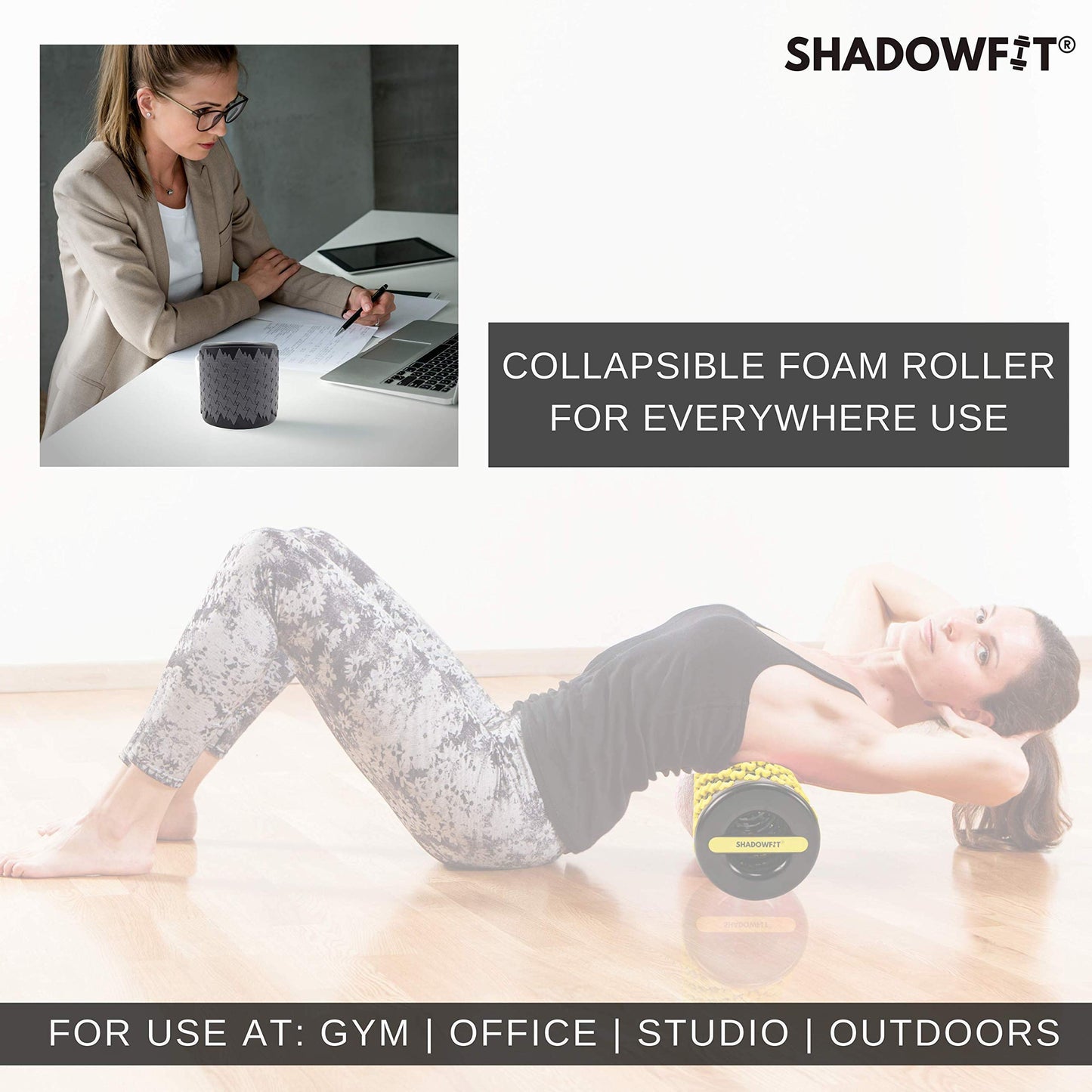 Adjustable Shadowfit Foam Roller Equipment for Sore Muscle, Tissues ∣ Massage Rollers for Maximum Tension Relief ∣ High Density Foam for Deep Tissue Pain Relief, Thigh, Arms (Red)