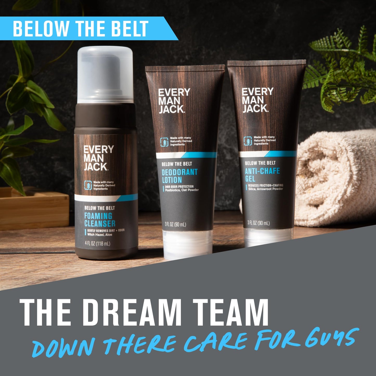Every Man Jack Men's Ball Deodorant Lotion - Aluminum Free Odor & Wetness Protection - Made w/Naturally Derived Ingredients like Pre-biotics & Arrowroot Powder - Unscented - 3 fl oz - 1 Pack