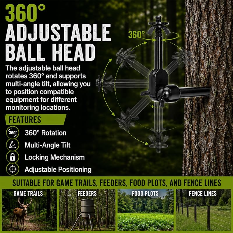 Nuobake Trail Camera Mount 2-Pack, Screw-In Tree Mounts for 1/4-20 Cameras & Accessories