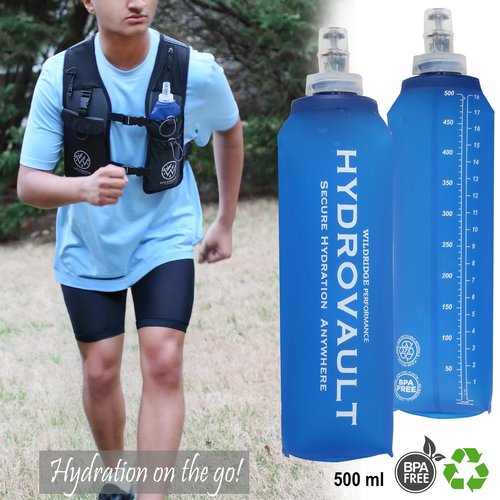 WildRidge Performance - Running Hydration Vest | Mens & WomensRunning Vest | Reflective Vest Running | 7 Pocket Storage with 17oz Flask |Secure Phone Holder | Adjustable Lightweight Black Neoprene.